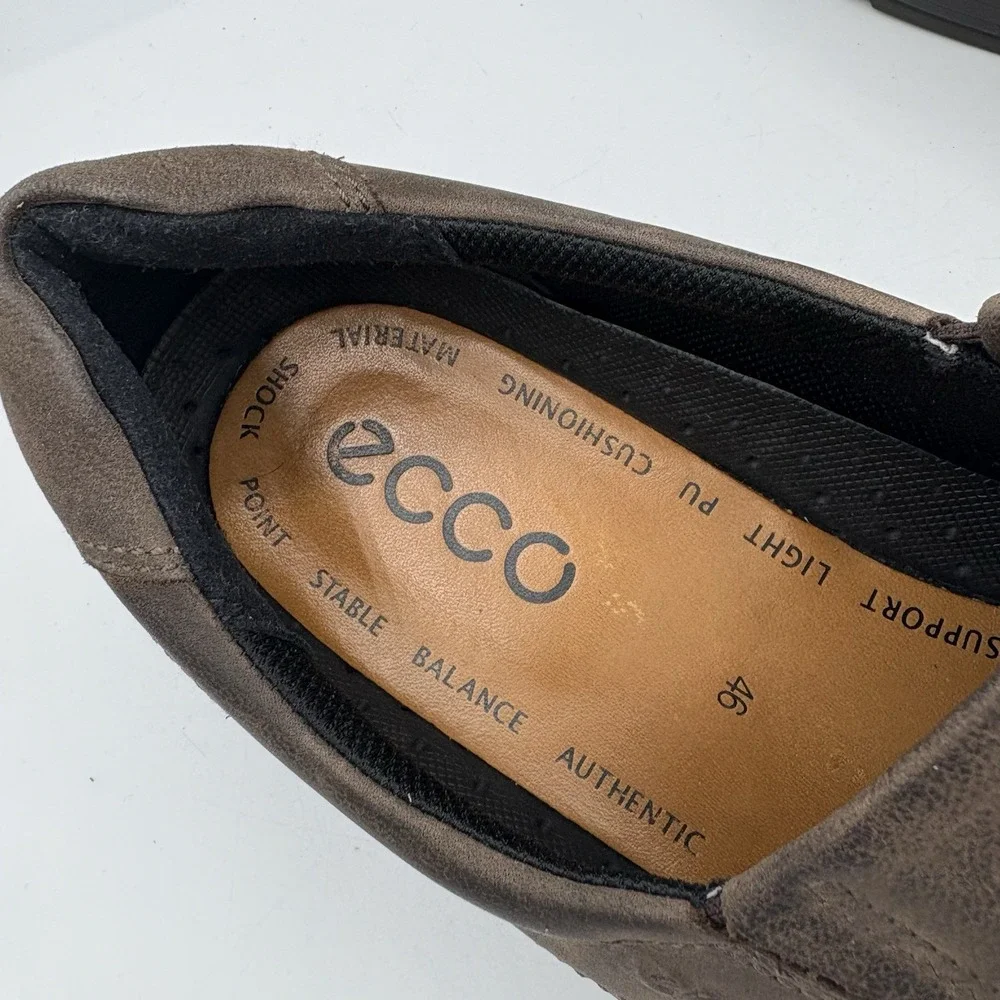 Ecco Shoes Mens Size 12.5‎ EU 46 Helsinki 2 Leather Loafers Dark Brown Slip On